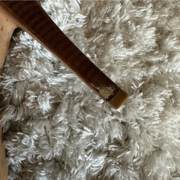 Tory Burch Regan Bleach Leather Heels Size 10.5 - Picture 2 of 8